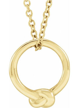 14K Rose Gold 11.46x10.1 mm Circle Knot Pendant