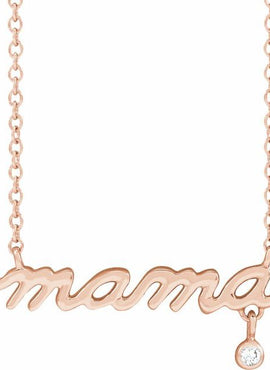 14K Yellow Gold .015 CT Natural Diamond Mama 18