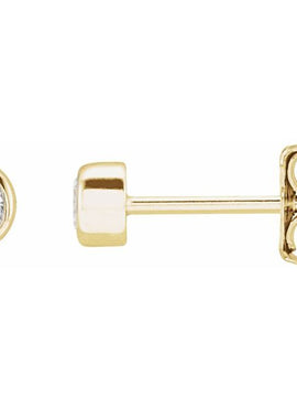 14K White Gold 1/10 CTW Natural Diamond Bezel-Set Earrings