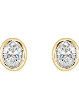 14K White Gold 1/10 CTW Natural Diamond Bezel-Set Earrings