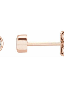 14K White Gold 1/10 CTW Natural Diamond Bezel-Set Earrings