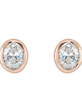 14K White Gold 1/10 CTW Natural Diamond Bezel-Set Earrings