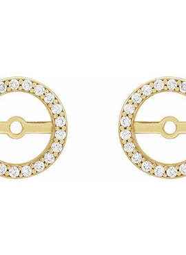 14K White Gold .08 CTW Natural Diamond Earring Jackets with 3.6 mm ID