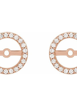 14K White Gold .08 CTW Natural Diamond Earring Jackets with 3.6 mm ID
