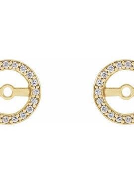 14K White Gold .08 CTW Natural Diamond Earring Jackets with 3.6 mm ID