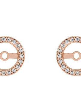 14K White Gold .08 CTW Natural Diamond Earring Jackets with 3.6 mm ID