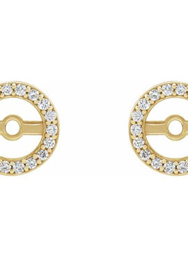 14K White Gold .08 CTW Natural Diamond Earring Jackets with 3.6 mm ID
