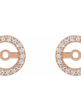 14K White Gold .08 CTW Natural Diamond Earring Jackets with 3.6 mm ID