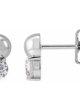 Platinum 1/5 CTW Natural Diamond Bead Earrings