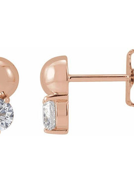 Platinum 1/5 CTW Natural Diamond Bead Earrings