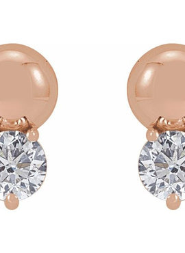 Platinum 1/5 CTW Natural Diamond Bead Earrings