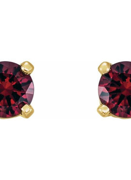 14K Yellow Gold Natural Mozambique Garnet Earrings
