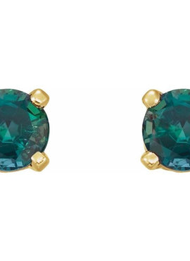 14K Yellow Gold Natural Mozambique Garnet Earrings