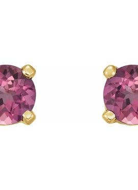 14K Yellow Gold Natural Mozambique Garnet Earrings