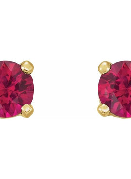 14K Yellow Gold Natural Mozambique Garnet Earrings