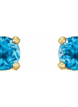 14K Yellow Gold Natural Mozambique Garnet Earrings