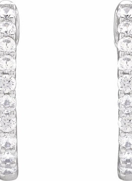 14K Yellow Gold 1 CTW Lab-Grown Diamond Inside-Outside Hinged 19.3 mm Hoop Earrings