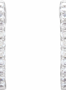 14K Yellow Gold 1 CTW Lab-Grown Diamond Inside-Outside Hinged 19.3 mm Hoop Earrings