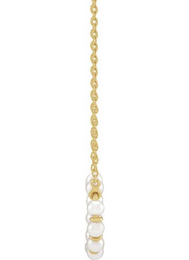 14K Yellow Gold Cultured White Freshwater Pearl Circle 18