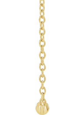 14K Yellow Gold Cultured White Freshwater Pearl Bar 18