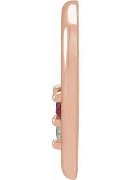 Sterling Silver Natural Ruby & .015 CT Natural Diamond Heart Pendant