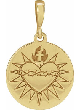 14K Yellow Gold Sacred Heart 16-18