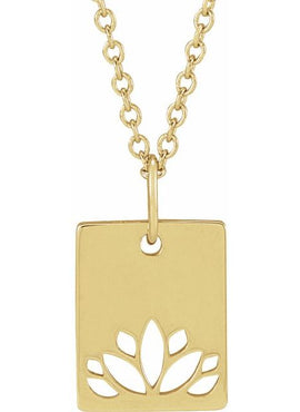 14K Rose Gold 13.78x8 mm Lotus Pendant