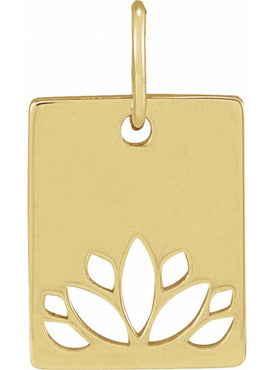 14K Rose Gold 13.78x8 mm Lotus Pendant