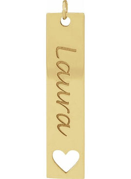 14K White Gold Engravable Bar 16-18