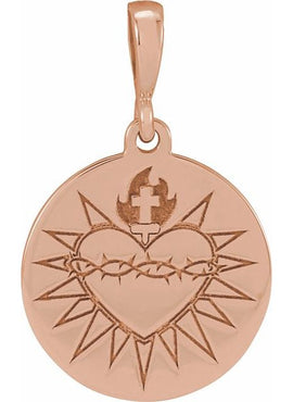 14K Yellow Gold Sacred Heart 16-18