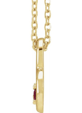 Sterling Silver Natural Ruby & .015 CT Natural Diamond Heart Pendant