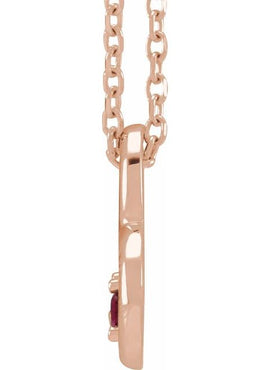 Sterling Silver Natural Ruby & .015 CT Natural Diamond Heart Pendant