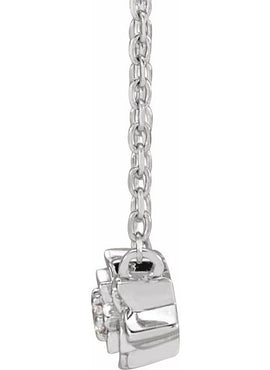 14K Rose Gold .015 CT Natural Diamond Flower 16-18