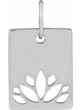 14K Rose Gold 13.78x8 mm Lotus Pendant