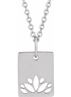 14K Rose Gold 13.78x8 mm Lotus Pendant