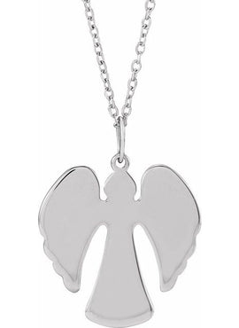 Sterling Silver 16.74x11.58 mm Angel Pendant