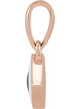 14K Yellow Gold White Enamel Evil Eye Pendant