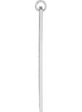 14K White Gold Engravable Bar 16-18