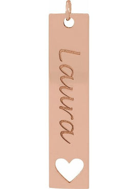 14K White Gold Engravable Bar 16-18