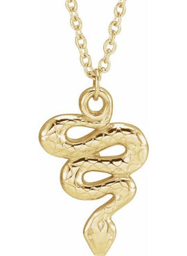 Sterling Silver 15.1x9.8 mm Snake Pendant