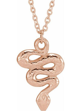 Sterling Silver 15.1x9.8 mm Snake Pendant