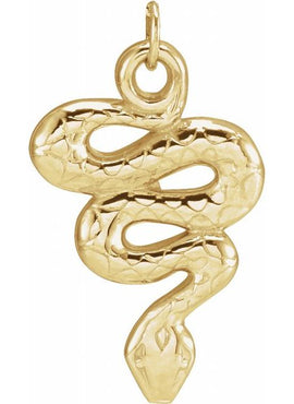 Sterling Silver 15.1x9.8 mm Snake Pendant