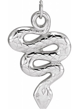 Sterling Silver 15.1x9.8 mm Snake Pendant