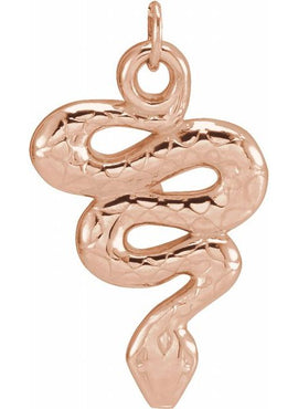 Sterling Silver 15.1x9.8 mm Snake Pendant