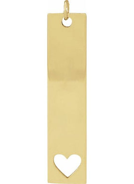 14K White Gold Engravable Bar 16-18