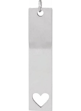 14K White Gold Engravable Bar 16-18