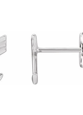 14K White Gold Arrow Stud Earring