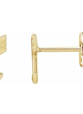 14K White Gold Arrow Stud Earring