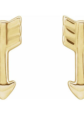 14K White Gold Arrow Stud Earring