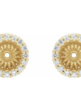 14K White Gold 1/8 CTW Natural Diamond Earring Jackets with 3.6 mm ID